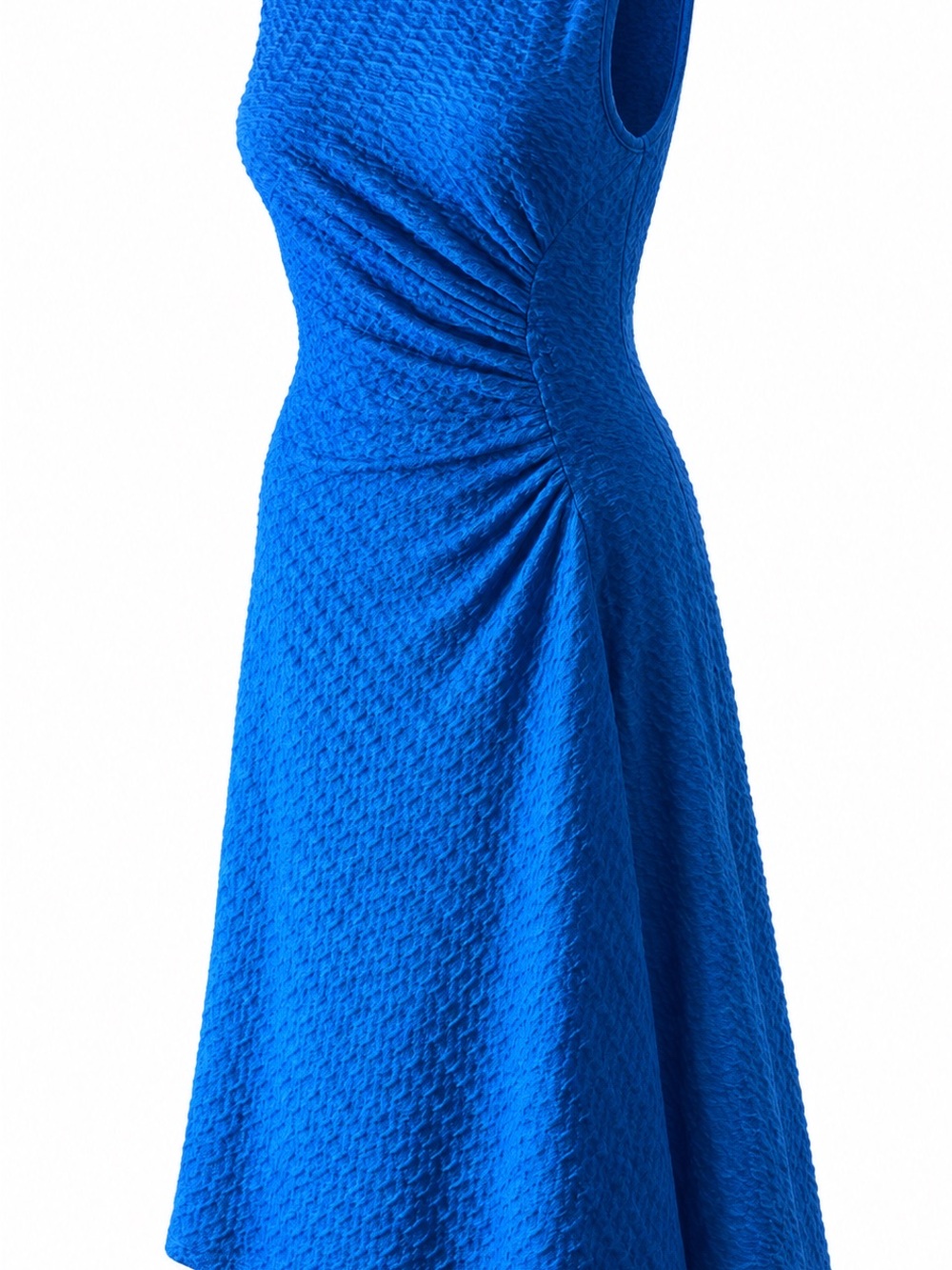 Source Unknown Cobalt Strapless Ruched Fit-and-Flare Dress